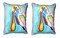 Pair Of Betsy Drake Spoonbill Head Small Outdoor/Indoor Pillows 11 X 14